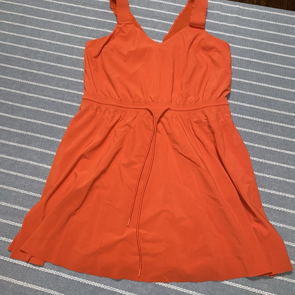 Athleta Orange Heavy Strap Savannah Heavy Strap Athletic Dress Large